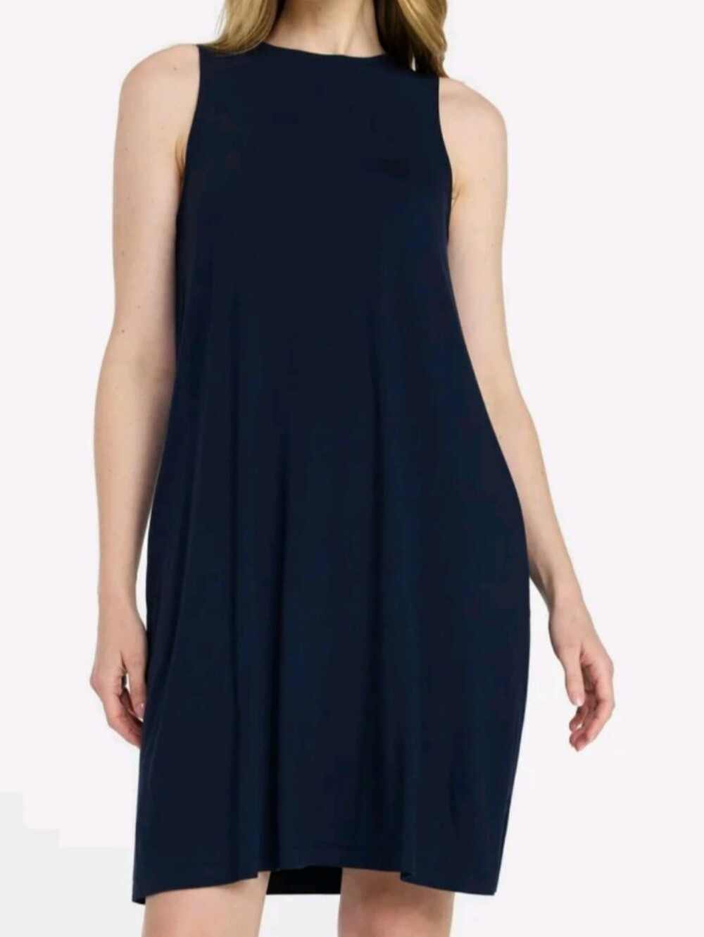 Time and Tru Women’s Size XL (16-18) Sleeveless Knit Swing Dress Dark Navy NWT